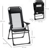 Outsunny Klappstuhl 2er-Set klappbarer Gartenstuhl mit verstellbarer Rückenlehne Armlehne (Campingstuhl, 2 St), für Garten Balkon bis 120 kg belastbar Oxford Schwarz Bild 3