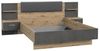 Forte Ginger Bett + 2 Nachtkommoden mit 2 Schubladen, Holzwerkstoff, Artisan Eiche/Betonoptik dunkelgrau, B x H x T: 235,5 x 93,5 x 195,7 cm Bild 4