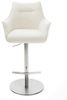 Barstuhl Alja-Flex Bouclé Soft Beige Drehfuß höhenverstellbar Edelstahl Silberfarben Taschenfederkern Bild 3