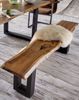 SAM® Sitzbank Quentin 140x40 cm, Kufengestell schwarz, Massive Holzbank, Akazien-Holz, echte Baumkante, Unikat Bild 2