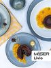 Frühstücksgeschirr Set für 4 Personen mit henkellosen Kaffeebechern, moderne nordische Formen, 12-teiliges Service; Grau Bild 2