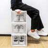 Yorbay Schuhbox 3er Set Schuhbox, stapelbarer Schuhorganizer, Schuhaufbewahrung (Kunststoffbox mit durchsichtiger Tür), Transparent weiß / schwarz, 37 x25,5 x 20 cm, für Schuhe bis Größe 48 Bild 5
