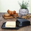 MamboCat Butterdose Runa Butterdose mit Deckel schwarz für 250g Butter-Schale Glocke, Steingut Bild 2