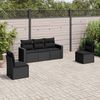 vidaXL 5-tlg. Garten-Sofagarnitur mit Kissen Schwarz Poly Rattan 3251122 Bild 2