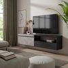 Skraut Home | TV-Schrank, Lowboard | für Wohnzimmer und Esszimmer | 200 x 45 x 35 cm | Für TV-Geräte bis zu 80" | Hängend | Moderner Stil | Zement Bild 2