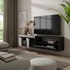 Skraut Home | TV-Schrank, Lowboard | für Wohnzimmer und Esszimmer | 200 x 45 x 35 cm | Für TV-Geräte bis zu 80" | Hängend | Moderner Stil | Zement Bild 4