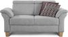 Cavadore 2-Sitzer Sofa Ammerland / Couch mit Federkern im Landhausstil / Inkl. verstellbaren Kopfstützen / 156 x 84 x 93 / Strukturstoff hellgrau Bild 4