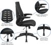 Flash Furniture Designer-Chefsessel, hohe Rückenlehne, Mesh, drehbarer, ergonomischer Bürostuhl mit höhenverstellbaren Klapp-Armlehnen, Metall, Schwarz, 1 Stück Bild 5