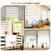 Grandekor Doppelrollo Klemmfix ohne Bohren Leinen 105x150 cm(Stoffbreite 101cm) Fenster Rollos für innen Klemmrollos Duo Rollos für Fenster ohne Bohren mit Bohren Privatschutz UV-Schutz Zebrarollo Bild 5