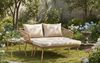 Wohnando Gartenliege Gartensofa "Maike" modernes Loungesofa, Rattan, 126x116x67cm (BxTxH), 1 St, mit Auflage und Kissen grau beige, Gartensonnenliege, Gartenmöbel Bild 4