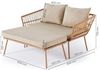 Wohnando Gartenliege Gartensofa "Maike" modernes Loungesofa, Rattan, 126x116x67cm (BxTxH), 1 St, mit Auflage und Kissen grau beige, Gartensonnenliege, Gartenmöbel Bild 2