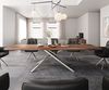 Esstisch Edge 300x100 XL Akazie Braun Kreuzgestell Rechteck Edelstahl Live-Edge Bild 4