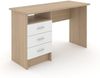 Linearer Schreibtisch mit drei Schubladen, Farbe Eiche weiß, Maße 120 x 72 x 48 cm Bild 2