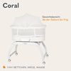 Lionelo Coral 3 IN 1 Kinderbett bis 9 kg, Wiege, Babywaage, 5 Schaukelgeschwindigkeiten, 12 Melodien, 4 Rollen, Ergonomische Matratze, Timer, Fernbedienung, Moskitonetz Bild 2