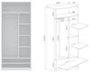 Marmex Möbel TRES SET P(B) Eckkleiderschrank, offener Eckschrank, Einbauschrankset mit offenen Fächern, Kleiderbügelstangen, laminierte Spanplatte, weiß, 100/201x206x51 cm Bild 4