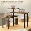 HOMCOM Küchenregal mit 3 Ebenen, drehbar Mikrowellenregal 1-tlg, für Esszimmer, Metall, 40 x 18 x 36,5 cm Bild 4