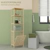 HOMCOM Badregal mit Wäschekorb, schlanker Bambus-Badezimmerschrank, Badezimmerregal 1-tlg, für Badezimmer, Naturholz Bild 5