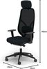 Ergotopia MasterBack Style I Ergonomischer Bürostuhl I Inkl. Synchronmechanik I Verstellbarere Kopfstütze & 3D+ Armlehnen I Schwarz Bild 3