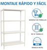Simon Rack Schwerlastregal, 1500 x 1100 x 500 mm, Bis 200 kg Belastbar, 4 Verstellbare Ablagen, Kellerregal, Lagerregal, Weiss - Simonclick Bild 5