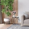 HOMCOM Couchtisch Beistelltisch Satztisch Nachttisch rund Aufbewahrung Metallkorb Wohnzimmer Schlafzimmer 51 x 51 x 44 cm Bild 2
