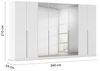 Rauch Möbel Alabama, Kleiderschrank für Schlafzimmer, Kinderzimmer, Wohnzimmer, Garderobe, Flur, 8-türig, Spiegel, mit Zubehör Classic, Farbe Weiß, Breite 360 cm Bild 3