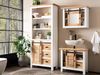 Spiegelschrank Capera 70x53x25cm Massivholz Weiß/Braun Schiebetür Stauraum Badschrank rustikal Bild 2