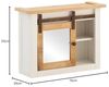 Spiegelschrank Capera 70x53x25cm Massivholz Weiß/Braun Schiebetür Stauraum Badschrank rustikal Bild 3