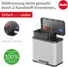 Hailo Mülltrennsystem Öko duo Plus L, Tret-Mülleimer, Abfalltrenner, Abfalleimer, Edelstahl, 17 + 9 L, 0630-200 Bild 3