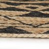 vidaXL Teppich Handgefertigt Jute Schwarzer Druck 120 cm 133699 Bild 4