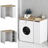 Waschmaschinenschrank Lavik Weiß 93.5 x 88.5 cm mit 3 Fächer Vicco Bild 4