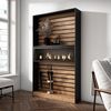 Skraut Home | Bücherregal Bibliothek | Bookshelf, Bookcase | 110 x 186 x 25 cm | Wohnzimmer, Esszimmer, Büro | Elektrokamin. Maße | Moderner Stil | Eiche Schwarz Bild 2