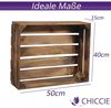 CHICCIE 2 Set Holzkiste im Vintage Look - 50x40cm Geflammt Dunkel Bild 5