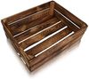 CHICCIE 2 Set Holzkiste im Vintage Look - 50x40cm Geflammt Dunkel Bild 3