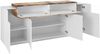 Dmora Modernes 5-türiges Sideboard, Made in Italy, Küchen-Sideboard, Wohnzimmer-Design-Buffet, cm 200x45h86, Glanzweiß und Ahornfarbe Bild 4