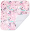 Balbina® Wickelunterlage Wickeltischauflage Wickelauflage baumwolle 70x70 I Pink Einhorn Bild 2