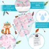 Balbina® Wickelunterlage Wickeltischauflage Wickelauflage baumwolle 70x70 I Pink Einhorn Bild 3