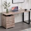 BAKAJI Schreibtisch mit Schublade, Computertisch, Stahl, Holz, Büro, Eiche, Unica Bild 2
