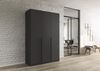 Rauch Möbel Alabama, Kleiderschrank, Garderobenschrank, 3-türig, Zubehör Classic, 2 Kleiderstangen, 7 Einlegeböden, Farbe Grau metallic, Schwarz, Griff Grau metallic, 136 x 229 x 54 cm Bild 2