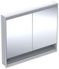 Geberit ONE Spiegelschrank mit ComfortLight, 2 Türen, Unterputzmontage, mit Nische, 105 x 90 x 15 cm, 505.824.00, Farbe: Aluminium eloxiert - 505.824.00.1 Bild 1