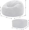 Icon Kingston Sitzsack mit Hocker Cord, Mokkabraun, Sitzsack Erwachsene mit Füllung, Bean Bag, Cord Sessel, Lounge Sessel, Lounge Stuhl, Schlafzimmer, Wohnzimmer, Wohnzimmer Möbel Bild 3
