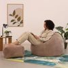 Icon Kingston Sitzsack mit Hocker Cord, Mokkabraun, Sitzsack Erwachsene mit Füllung, Bean Bag, Cord Sessel, Lounge Sessel, Lounge Stuhl, Schlafzimmer, Wohnzimmer, Wohnzimmer Möbel Bild 2