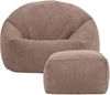 Icon Kingston Sitzsack mit Hocker Cord, Mokkabraun, Sitzsack Erwachsene mit Füllung, Bean Bag, Cord Sessel, Lounge Sessel, Lounge Stuhl, Schlafzimmer, Wohnzimmer, Wohnzimmer Möbel Bild 5