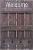 Wandgarderobe HWC-C89 Welcome, Garderobenpaneel Garderobe, Shabby-Look Vintage, 4 Haken 90x60 cm ~ braun, shabby Bild 3