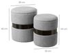 Set mit 2 Hockern aus Stoff und MDF in Hellgrau Bild 2