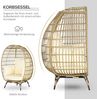 Outsunny Rattanstuhl Rattanstuhl mit Sitzkissen (Rattansessel, 1 St), Metall, Khaki, 105 x 90 x 148 cm Bild 5