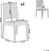 Gartenstuhl 2er Set FOSSANO Kunststoff Hellgrau Bild 3