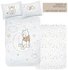 MTOnlinehandel Babybettwäsche Winnie Pooh 100x135 + 40x60 cm, 100 % Baumwolle Biber, Flanell, 2 teilig, Disney's Winnie Pooh, Mond & Sterne für Kinder, Mädchen und Jungen Bild 2