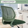 FurnitureR Kinder Schreibtischstuhl, höhenverstellbarer Drehstuhl mit kleinem Loch Rückenlehne Design, geeignet für Kinderzimmer oder Arbeitszimmer, Molandi Dunkelgrün Bild 5