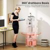 HOMCOM Bücherregal Vier Ebenen mit 16 Fächern, Standregale 1-tlg, 360° drehbare Basis, Weiß Bild 4