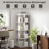 HOMCOM Bücherregal Vier Ebenen mit 16 Fächern, Standregale 1-tlg, 360° drehbare Basis, Weiß Bild 5